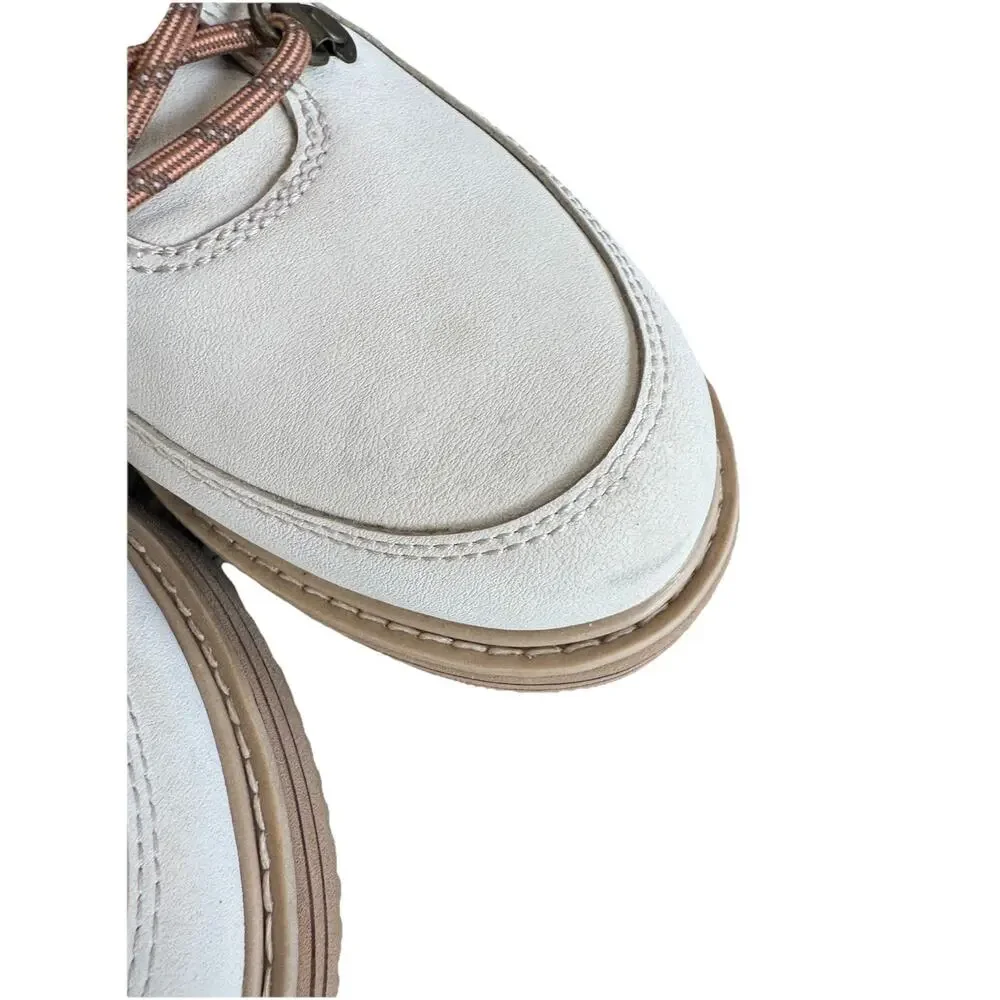 Teva Midform Boots Ivory Swan Womens 9 NEW Water Resistant Combat Lace up winter